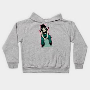 Thug girl smocking Kids Hoodie